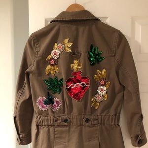Veronica Beard Sequin Patch Military Jacket